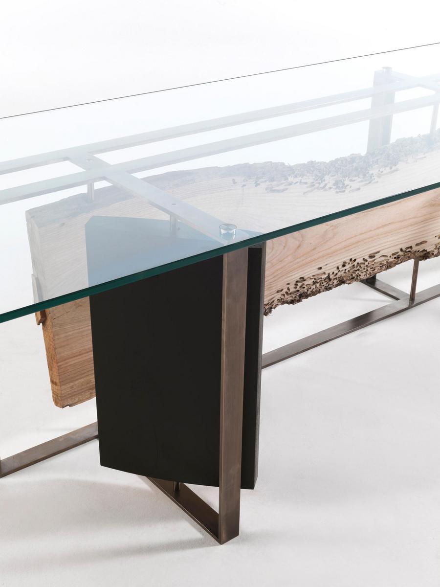 CORNICE Rectangular glass table