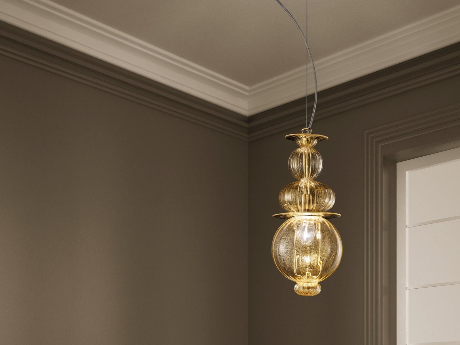 IGLOO Blown glass pendant lamp