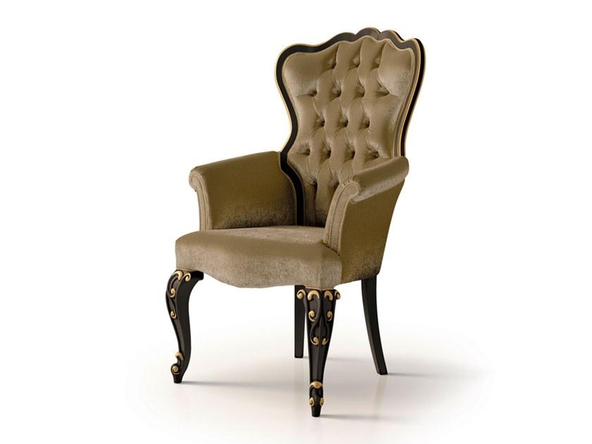 6011 Upholstered velvet chair with armrests