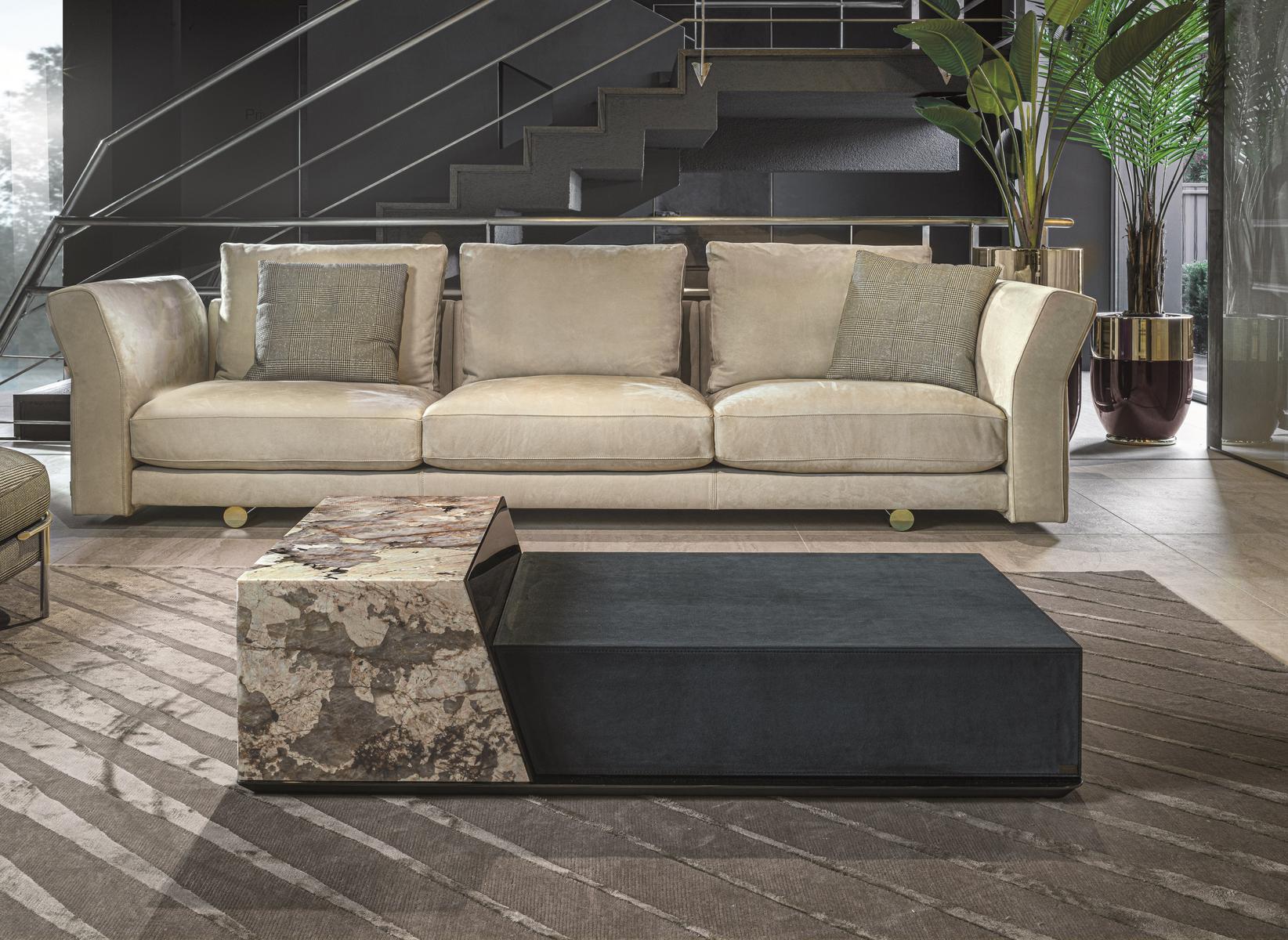 BOLD Rectangular stone coffee table with drawers