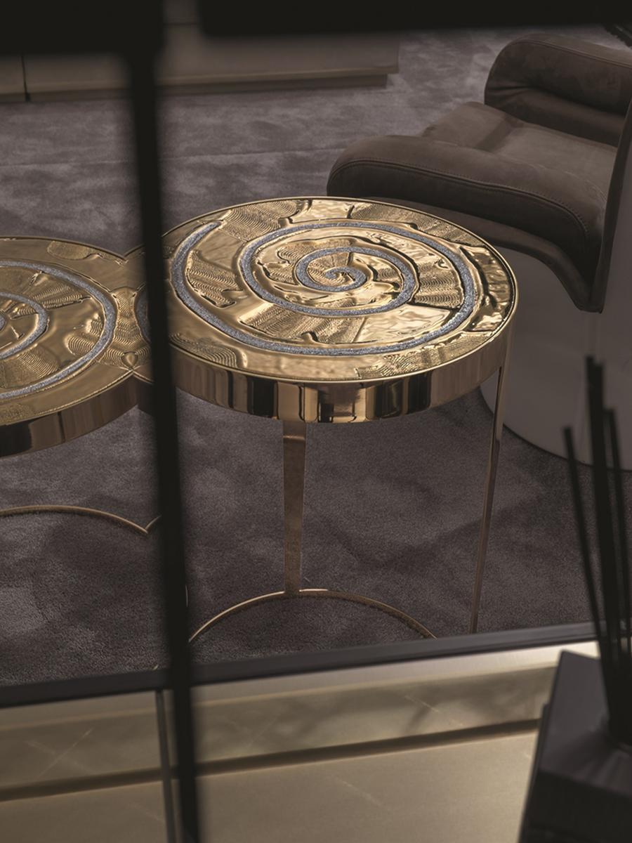 AMADEUS Round metal coffee table