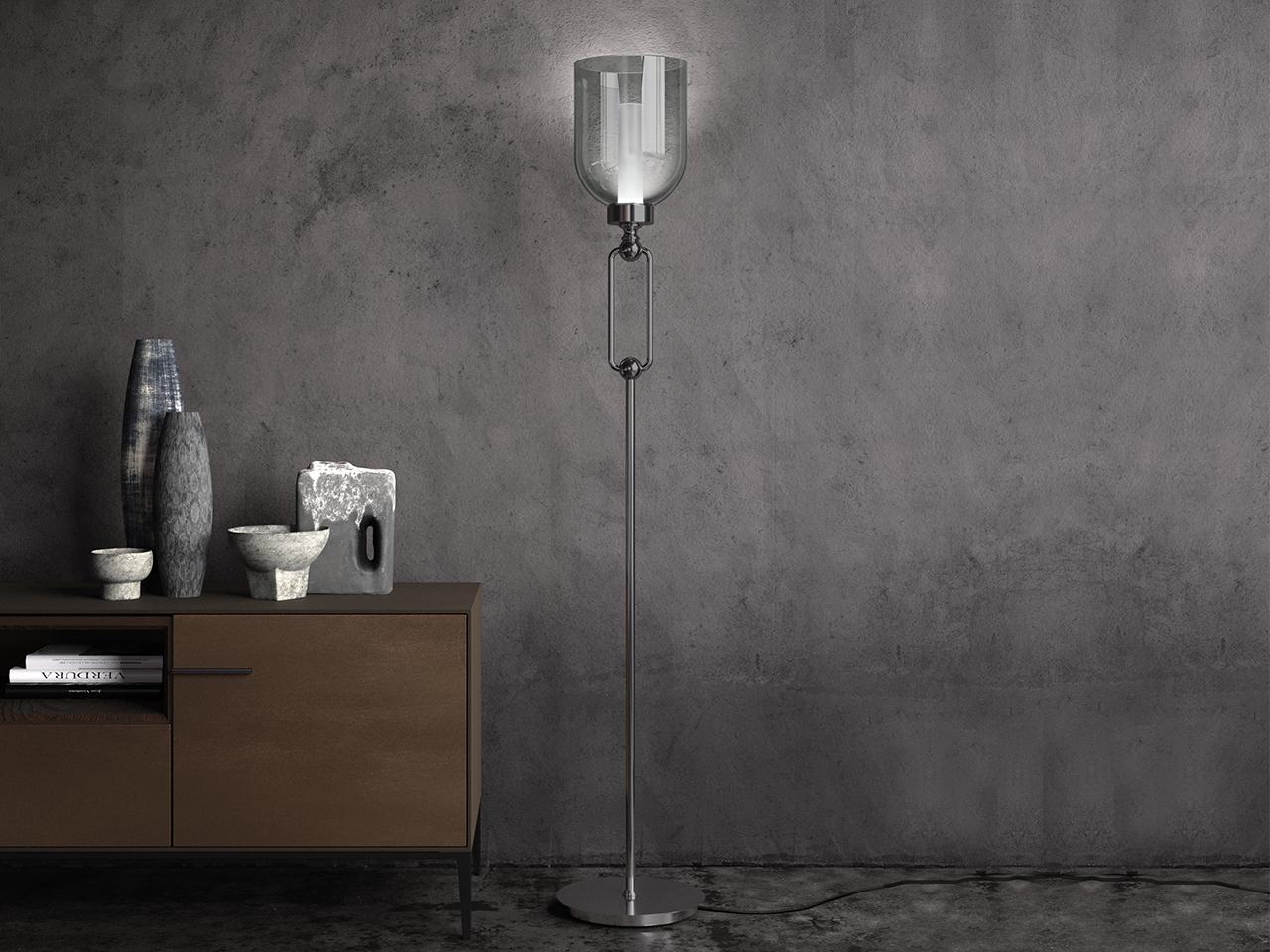 VALENTINA 4025/P LED blown glass floor lamp with dimmer