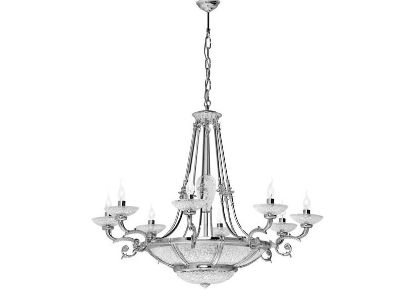 PICASSO 4999/6+8 Chrome finish chandelier with hand carved crystal