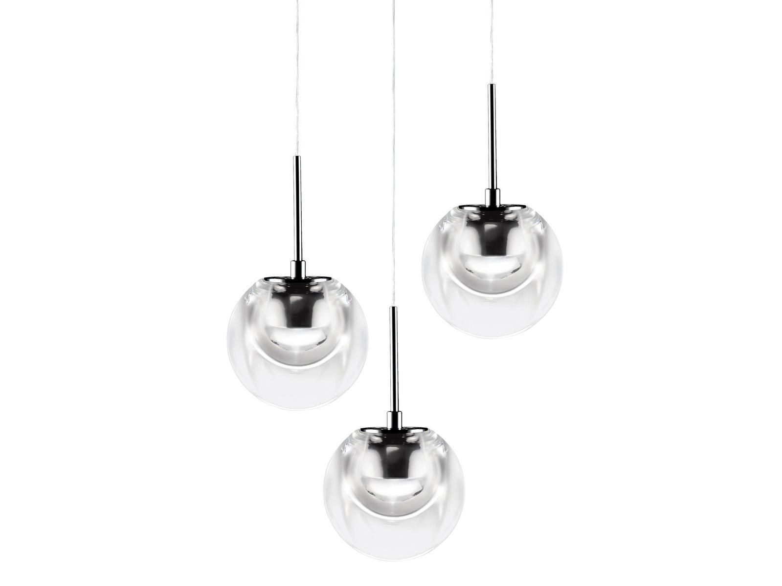 DEW LED glass and aluminium pendant lamp