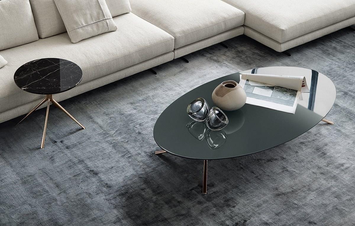MONDRIAN Low round marble coffee table