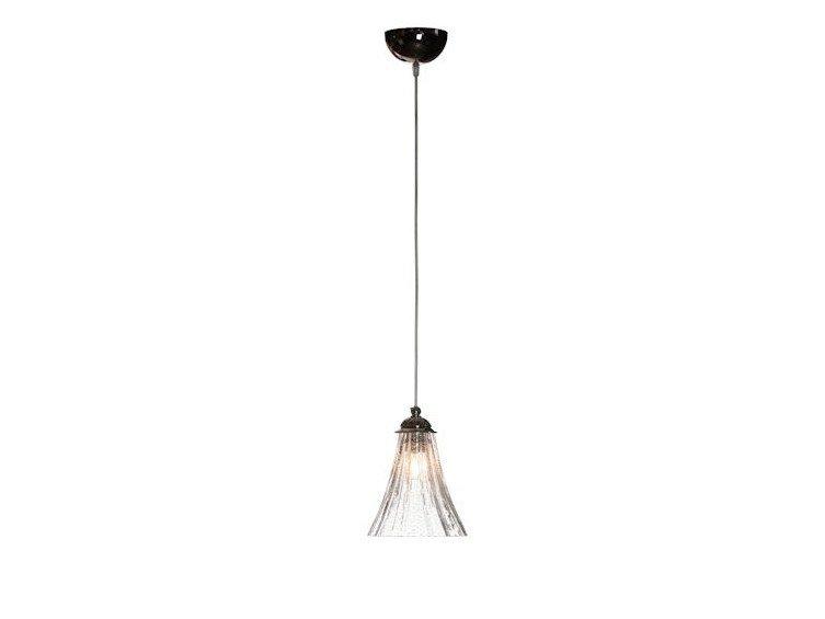 PRISCA 160/S1 Polished nickel and glass chandelier