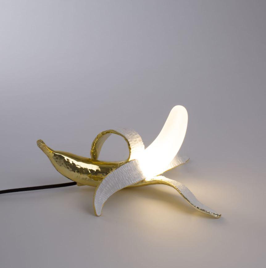 BANANA LAMP DEWEY Glass and resin table lamp