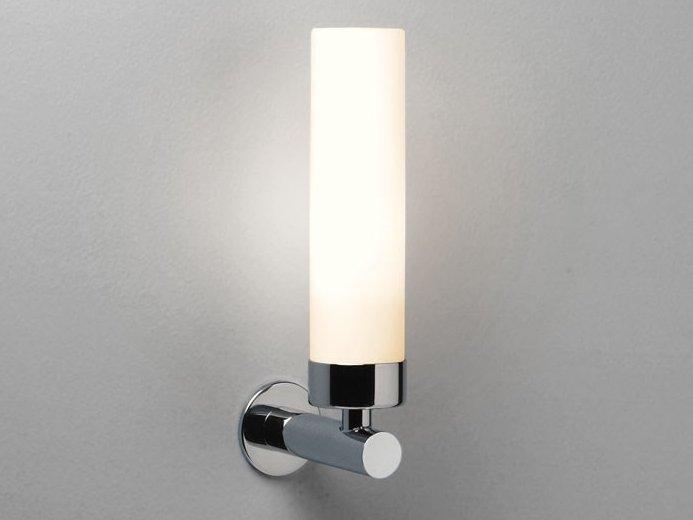 TUBE Glass and steel wall lamp