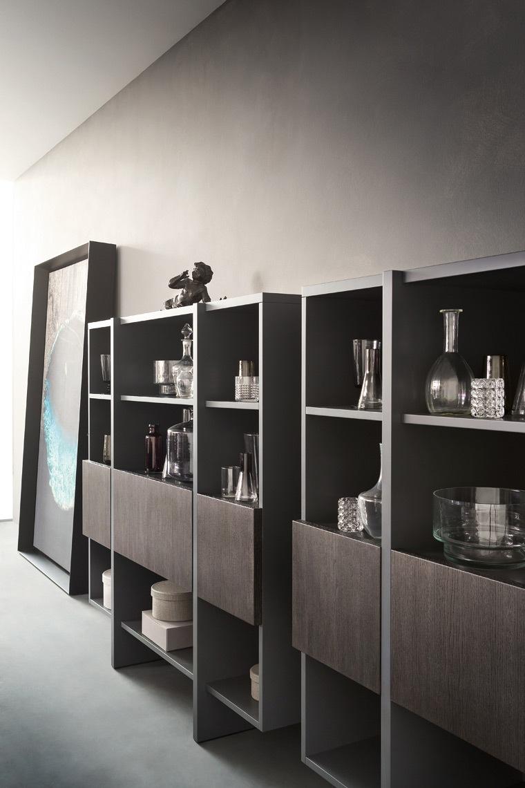 RECTA Modular veneer sideboard with doors