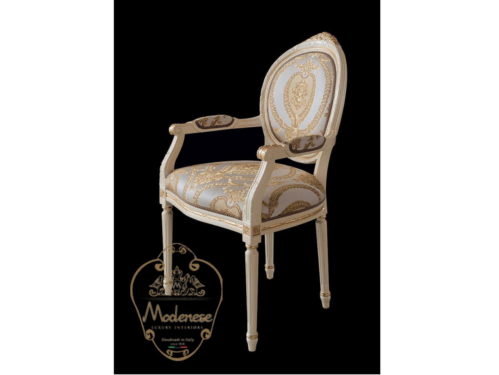 14533 Upholstered fabric chair with armrests