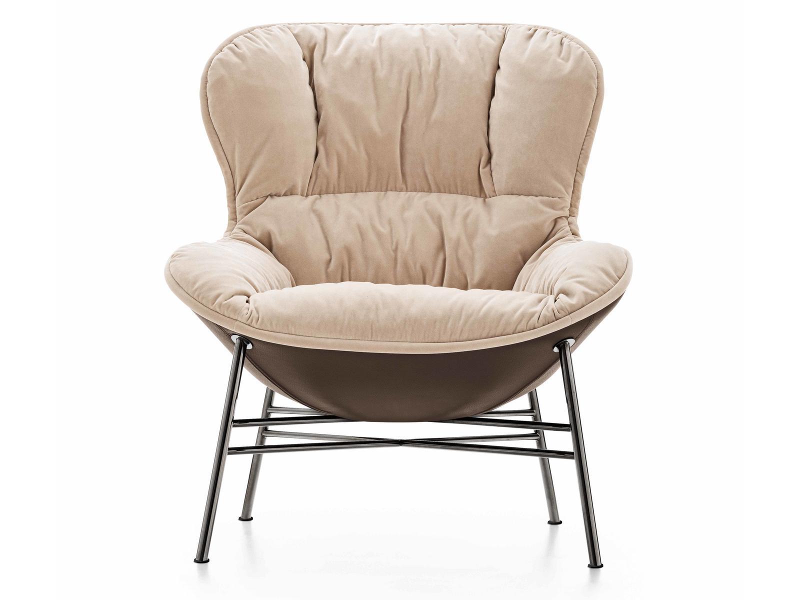 SOFTY Wing upholstered fabric armchair