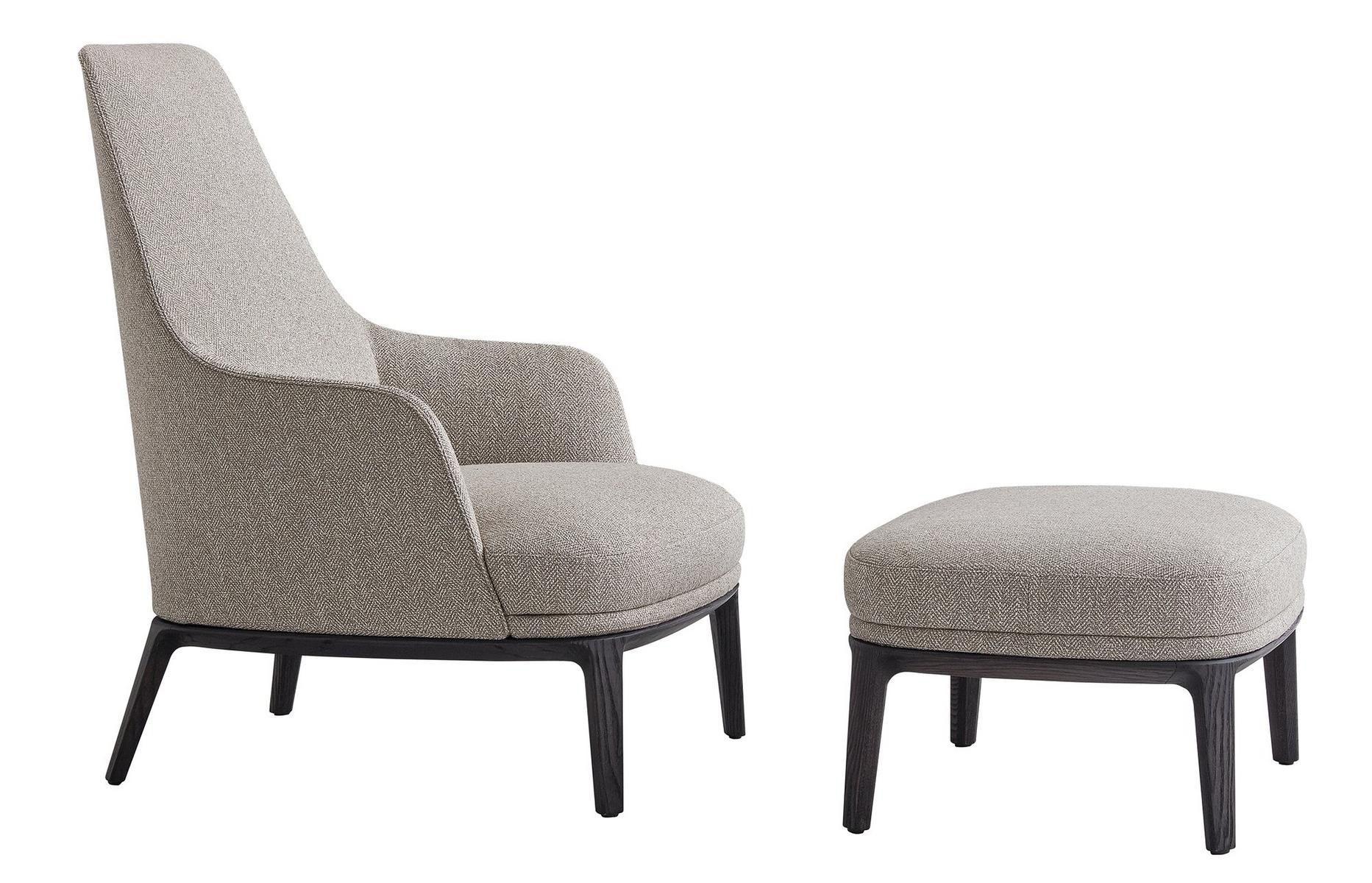 JANE LOUNGE Fabric armchair with armrests