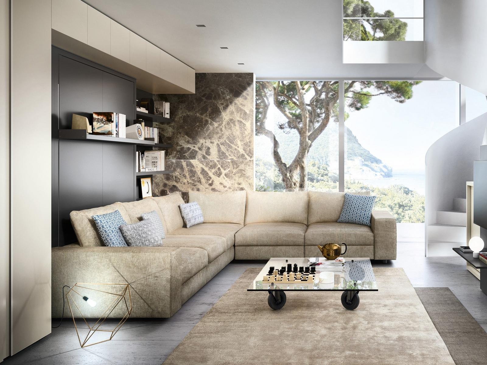 TANGO Sectional convertible fabric sofa