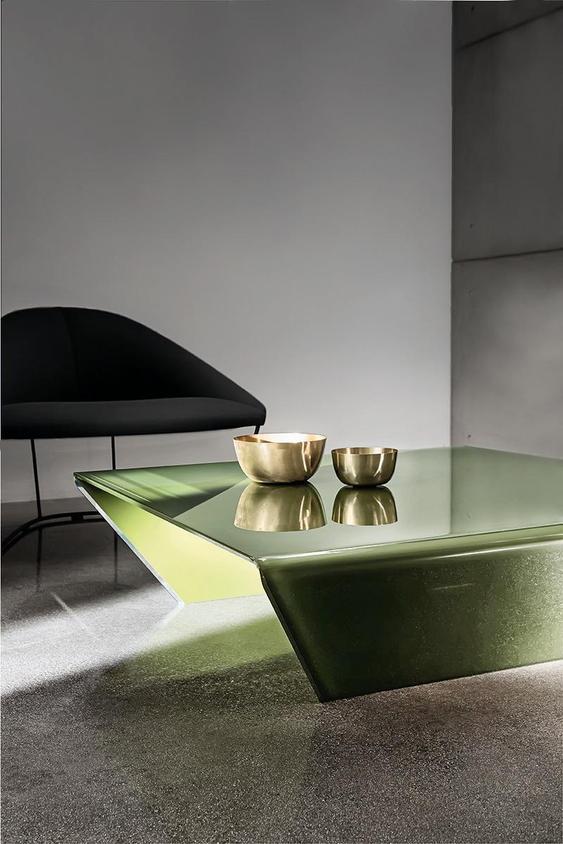 RUBINO Rectangular crystal coffee table