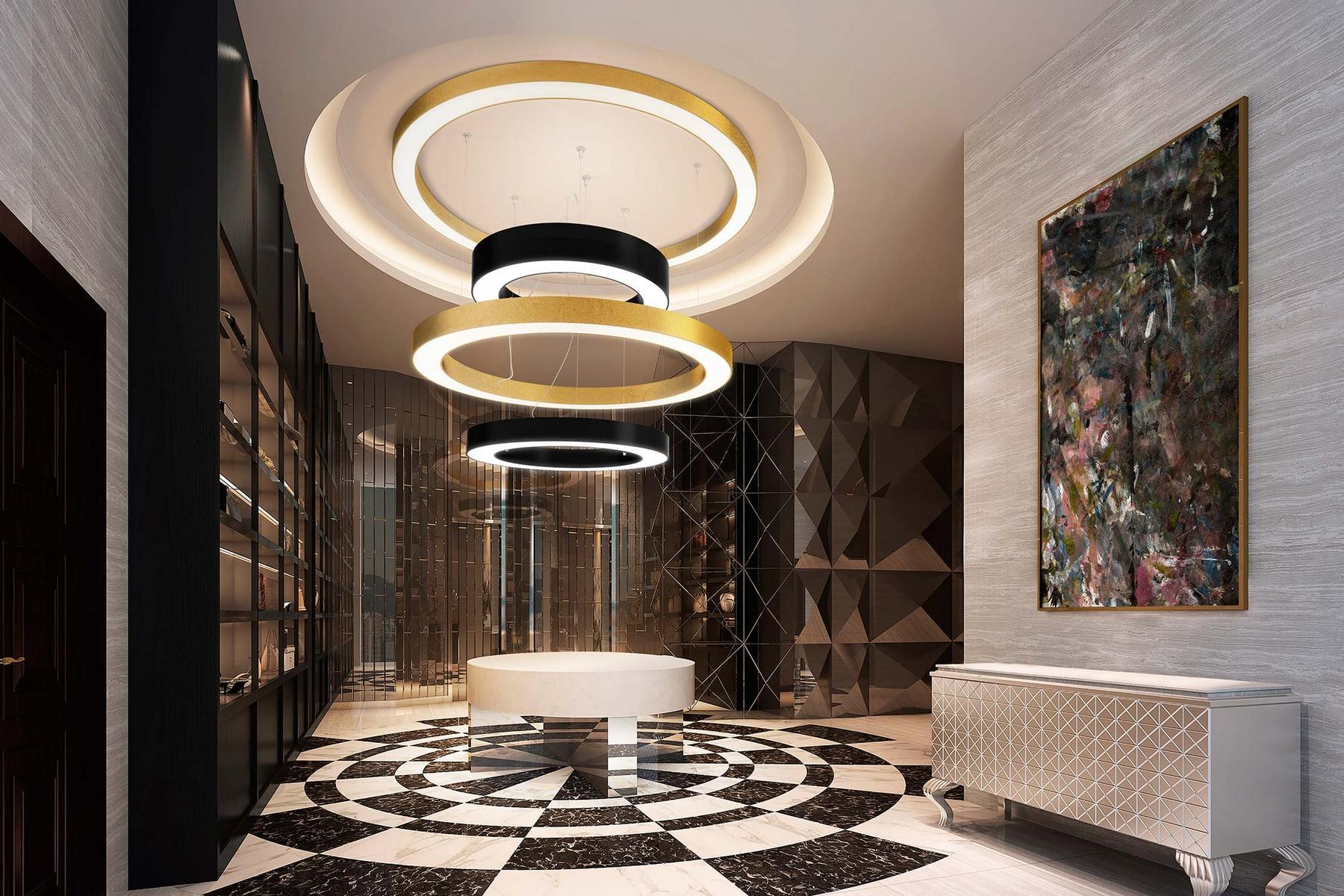 SILVER RING LED aluminium pendant lamp