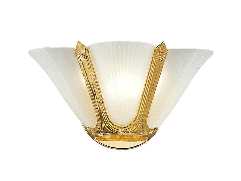 LADY 1911/A3 Gold plated wall light with white glass