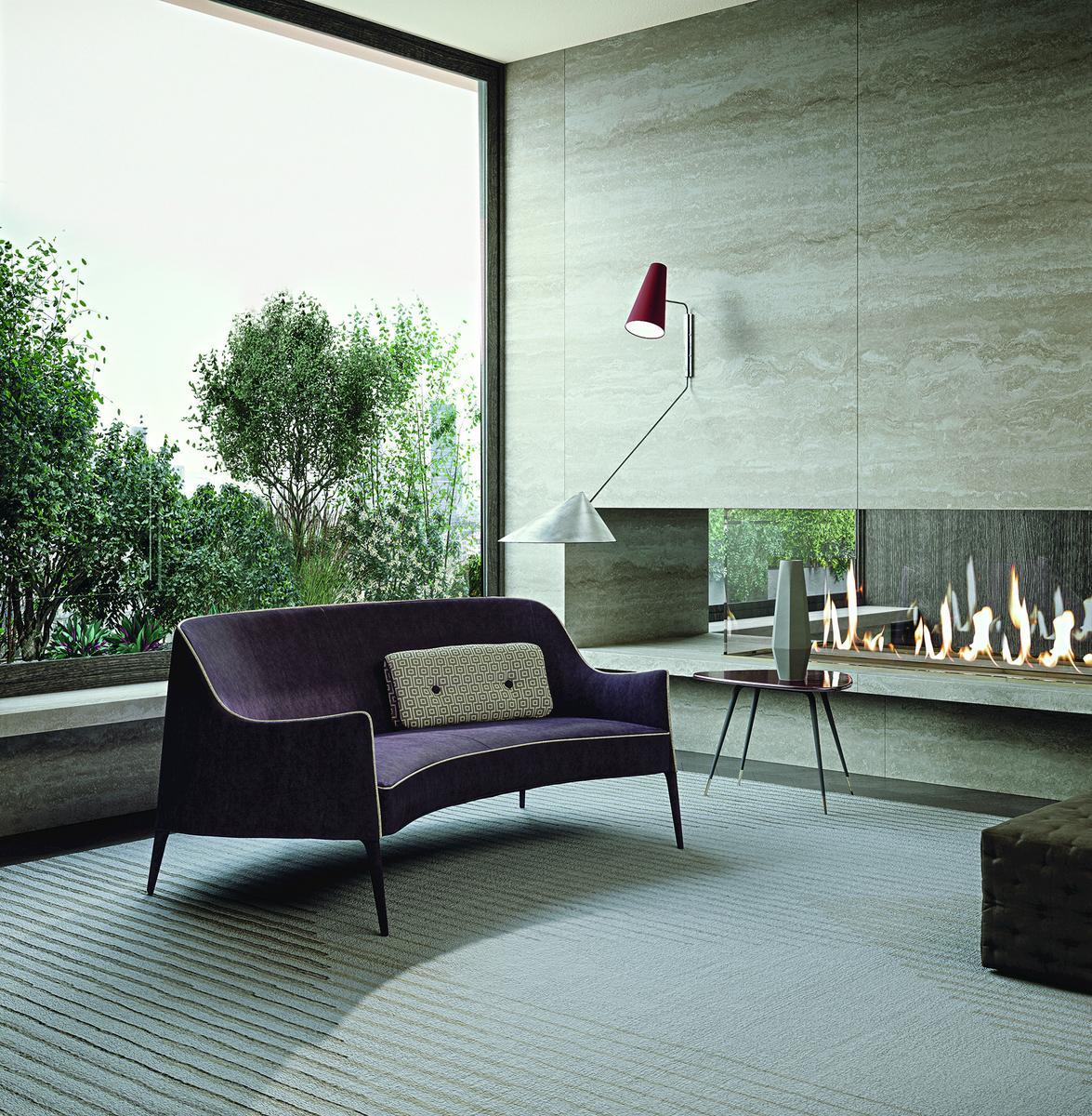 JACKIE BERGERE Leather small sofa