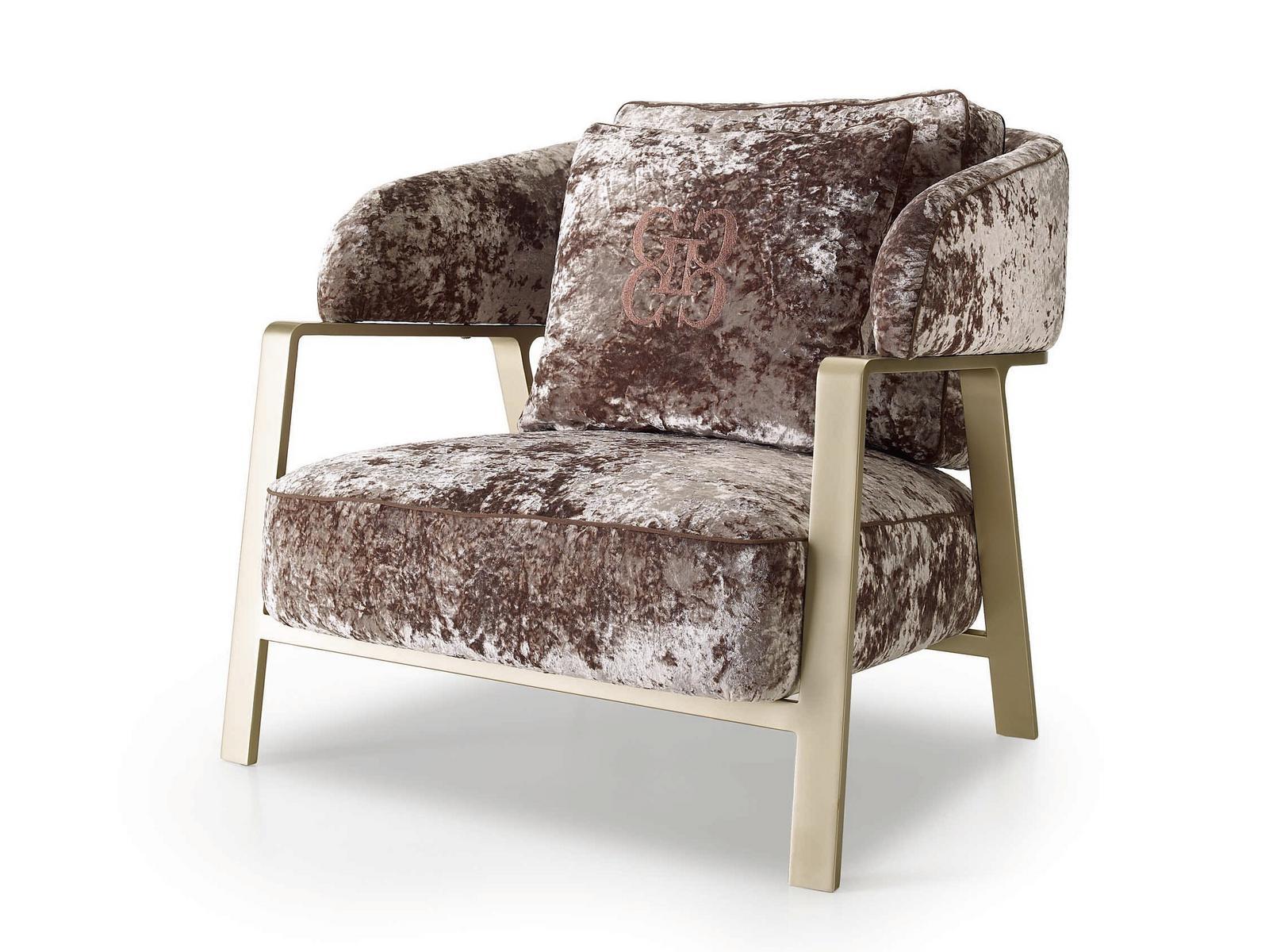 OSCAR Fabric armchair with armrests