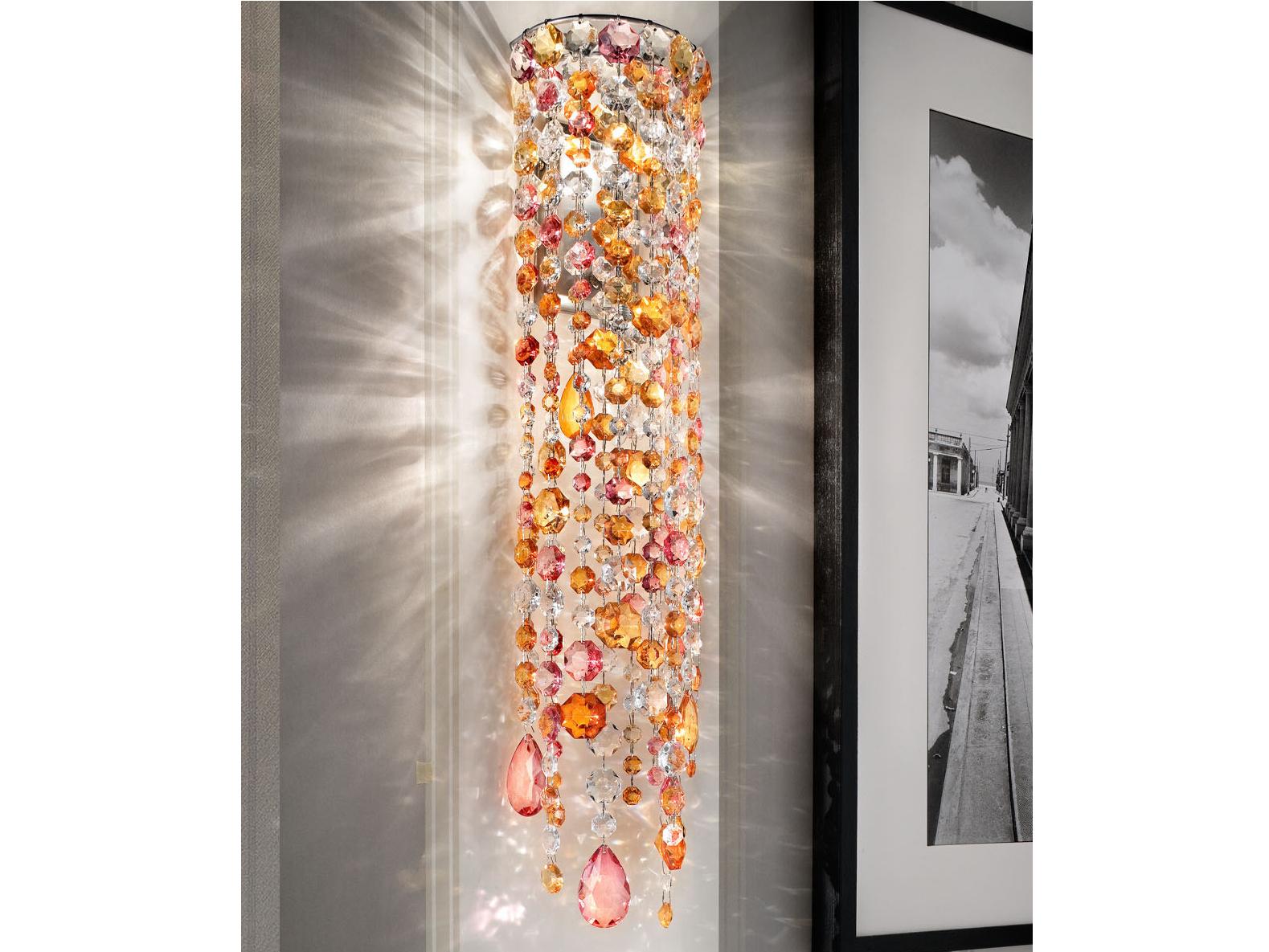 IMPERO & DECO VE 892 A2 Incandescent painted metal wall light with crystals