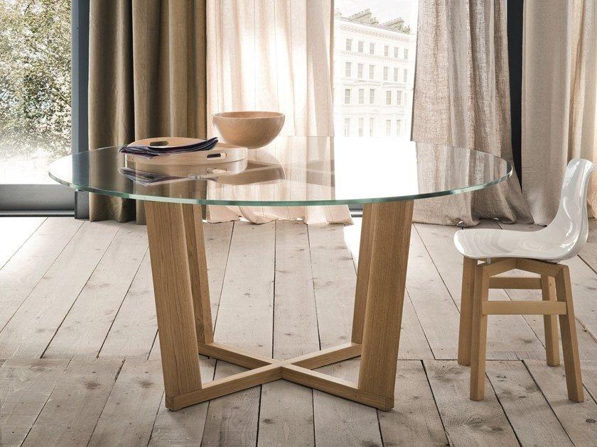 MIAMI Round glass living room table