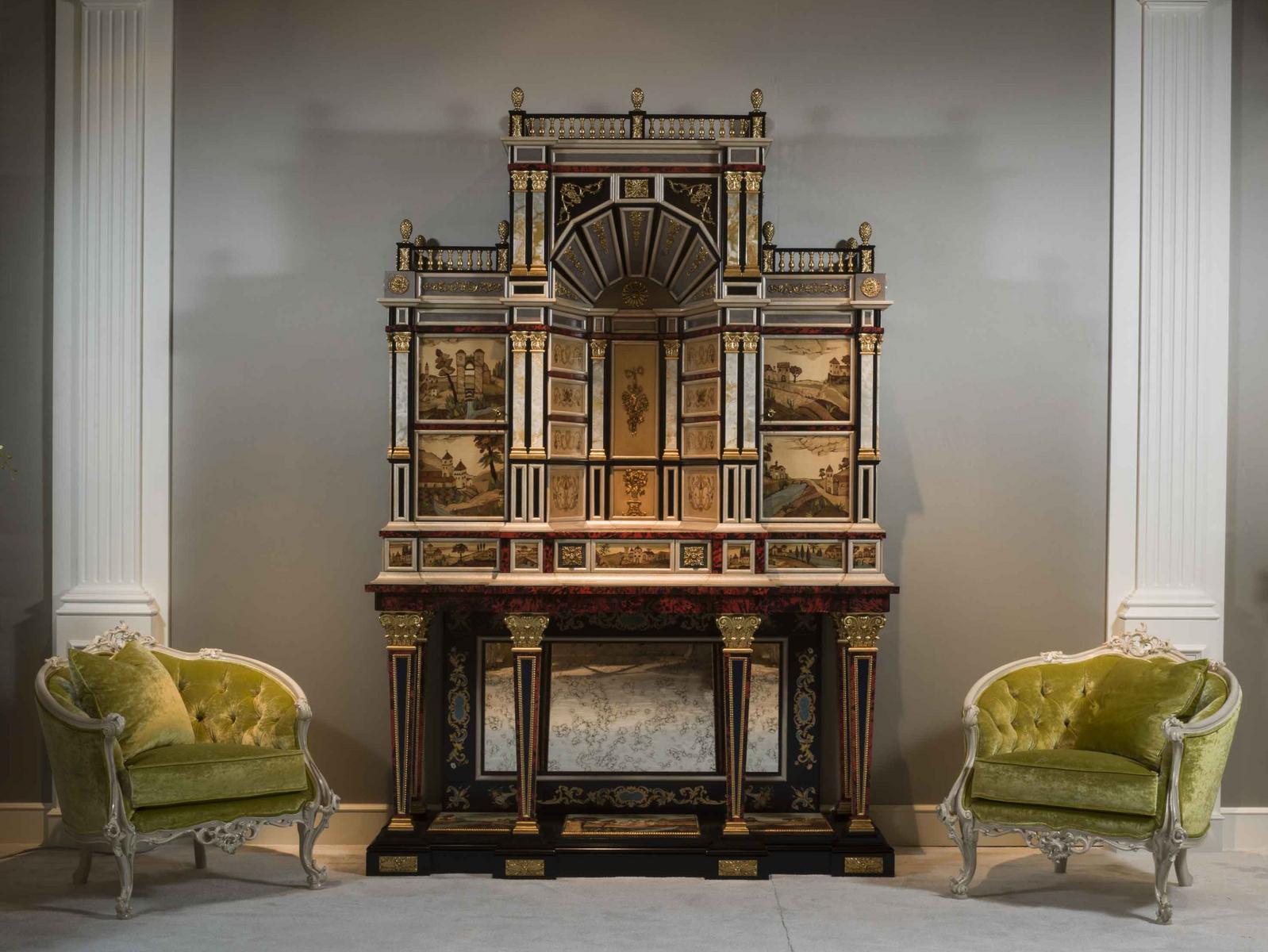 STIPO 5835 Wooden highboard with doors with drawers