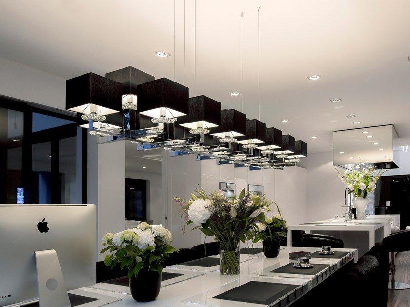 SWINGING BALLET H23 Direct-indirect light metal pendant lamp with Swarovski® Crystals