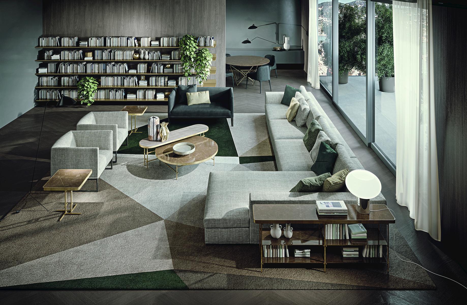 ASIA SOFT Sled base fabric armchair with armrests