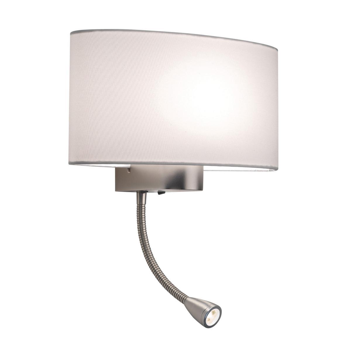 NAPOLI Led reading lamp in steel and fabric