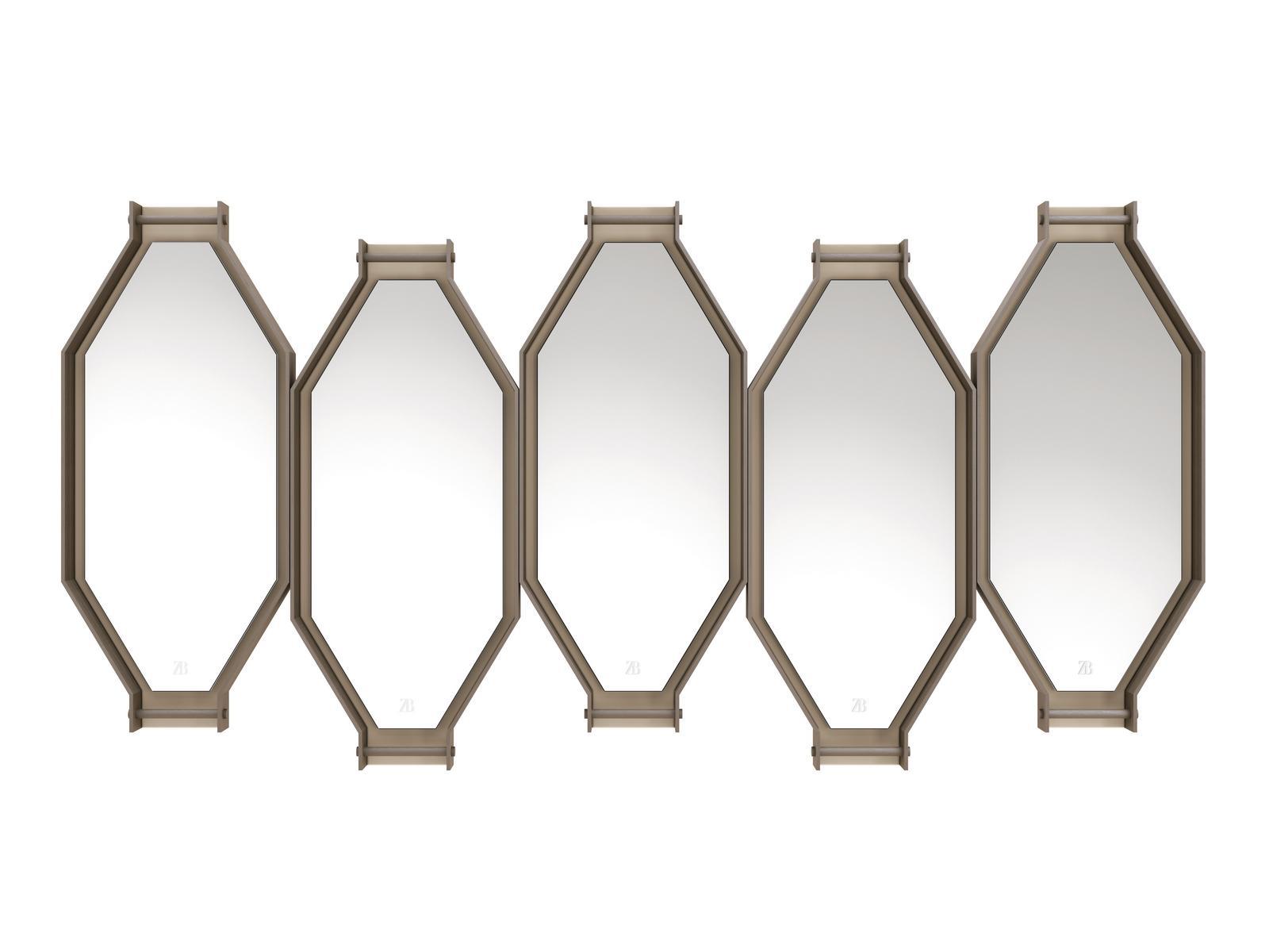 TWIN COMPOSITION 2 Wall mirror with metal frame