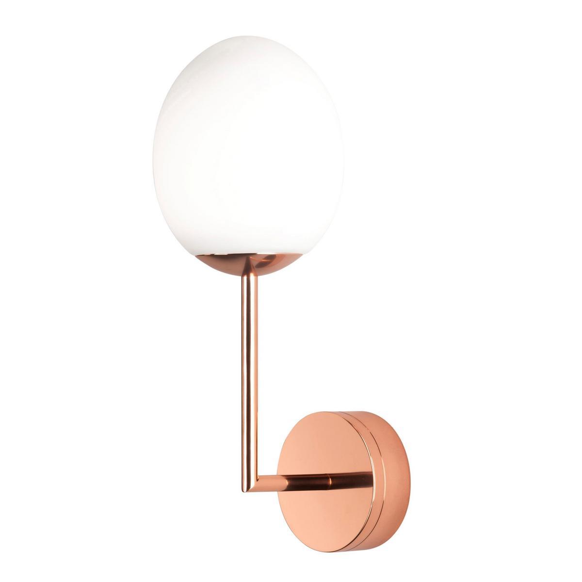 KIWI LED wall light in metal and opal glass