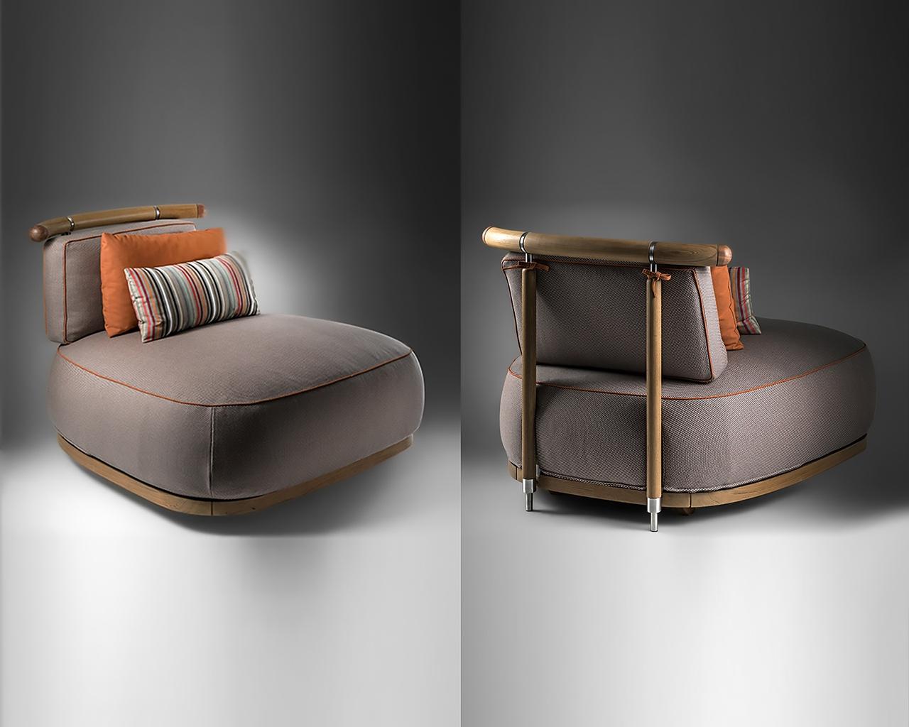 CORIANDOLO Curved fabric sofa