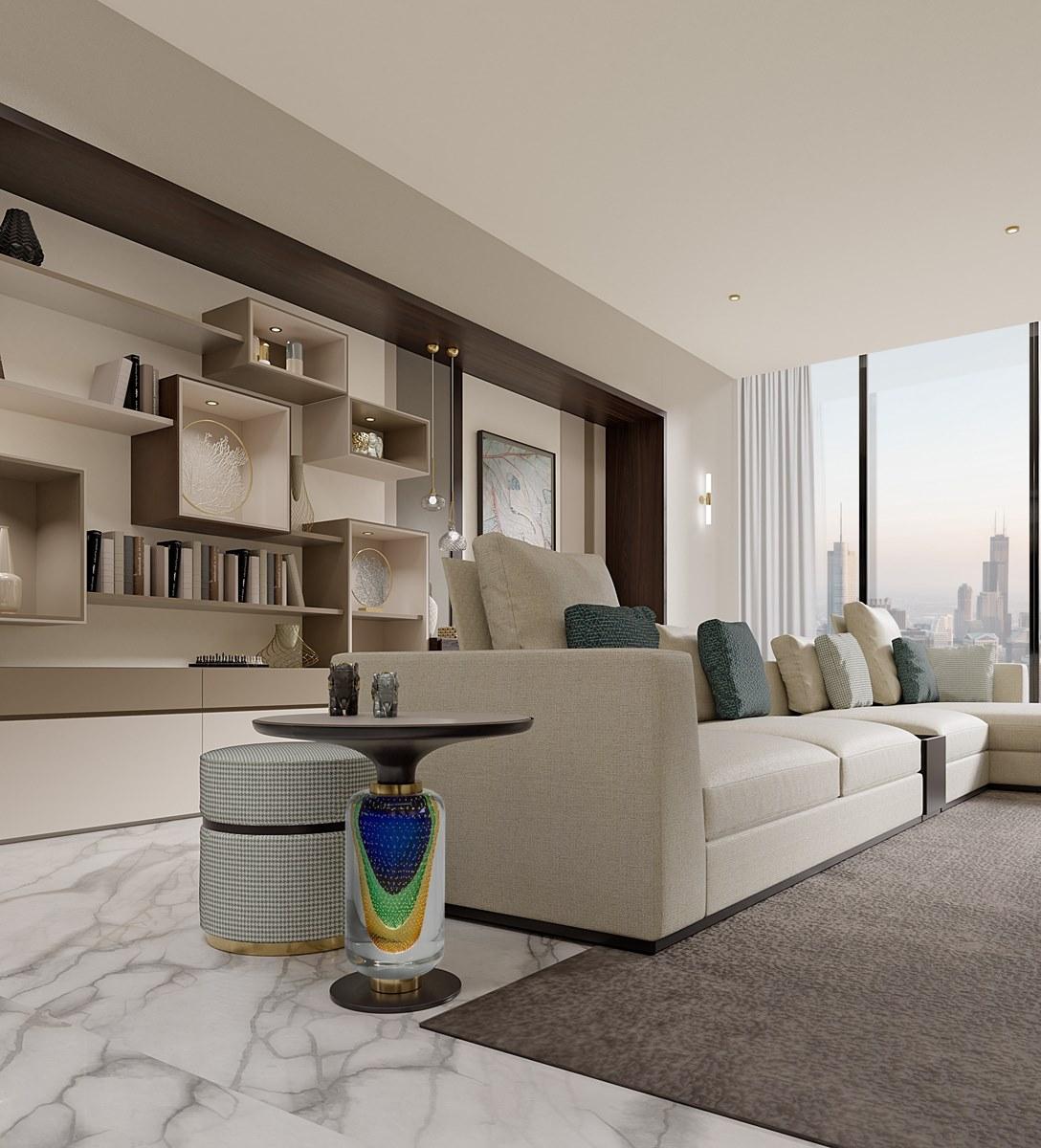 PR.300 Round Murano glass coffee table