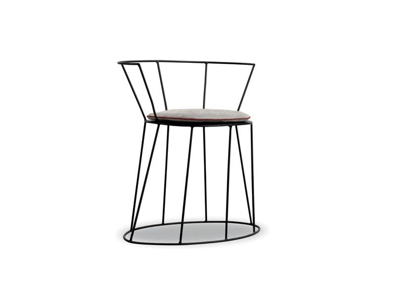 GIBELLINA NUDA Iron chair with armrests