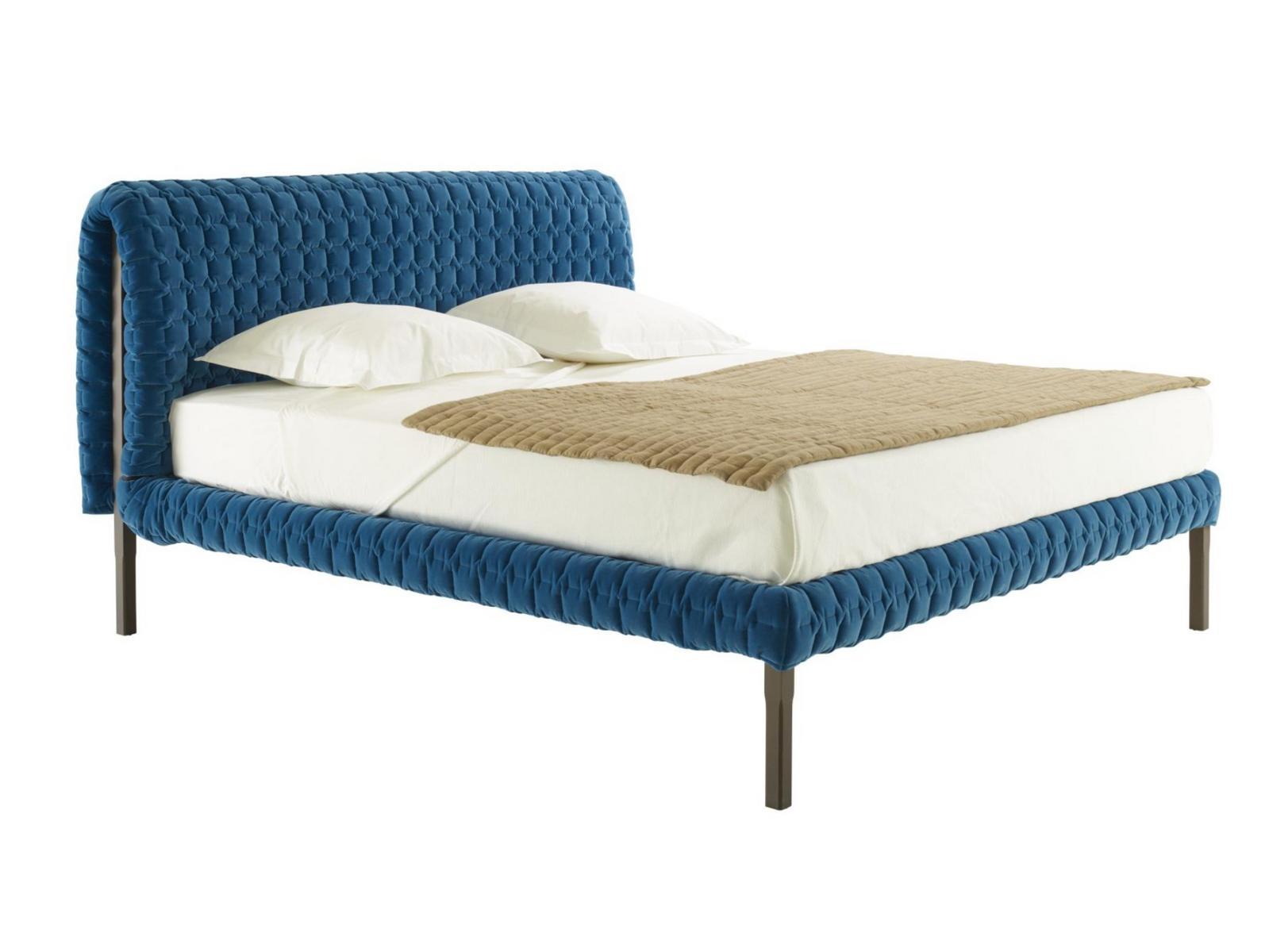 RUCHÈ Fabric double bed with upholstered headboard