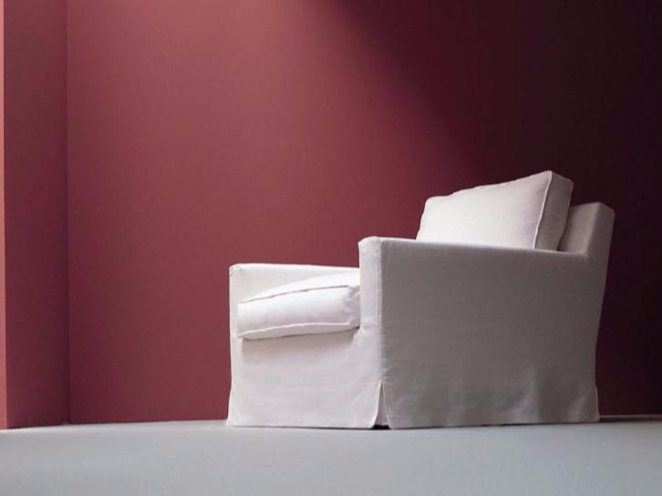 COUSY Contemporary style upholstered fabric armchair with armrests