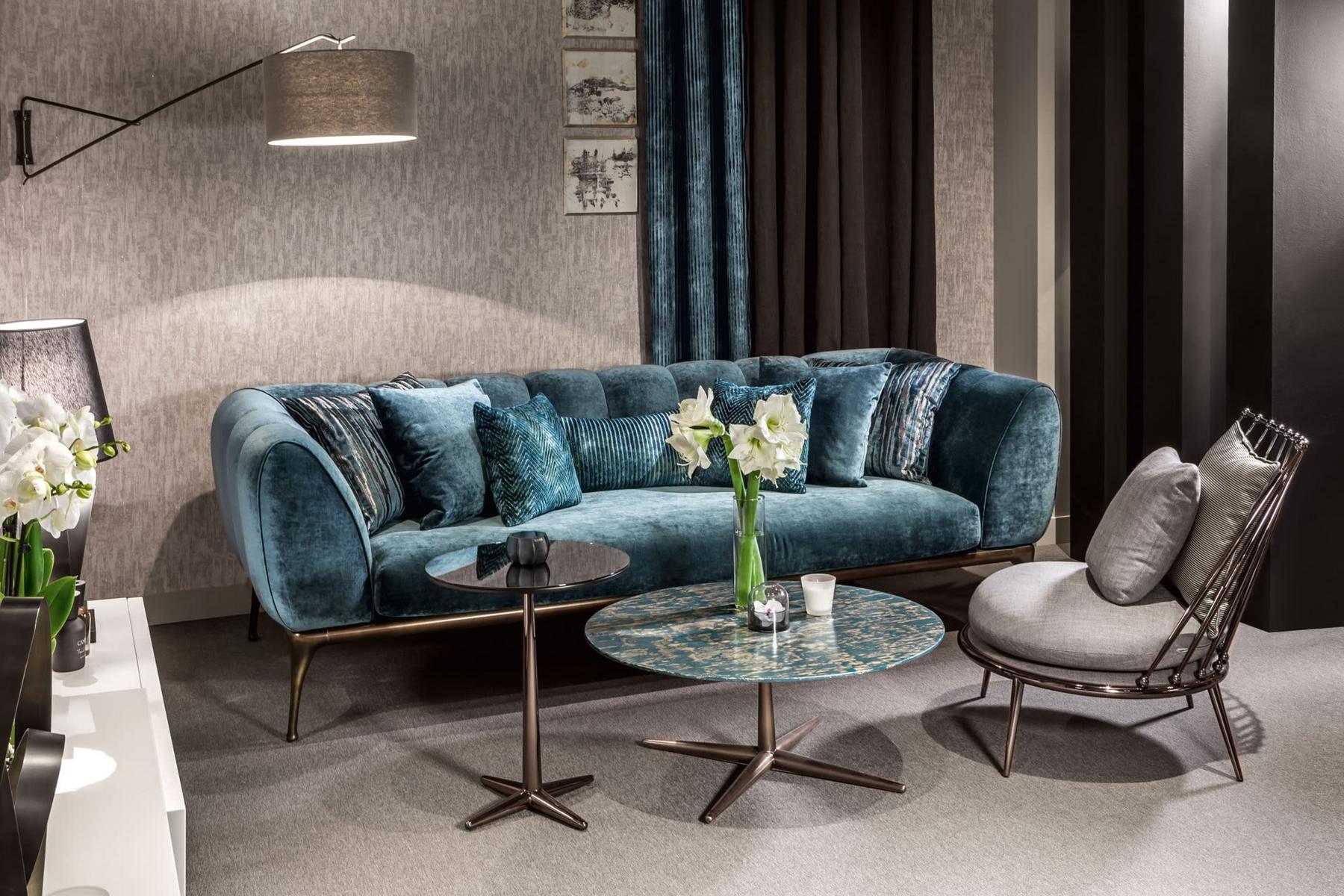 ISEO 3 seater velvet sofa