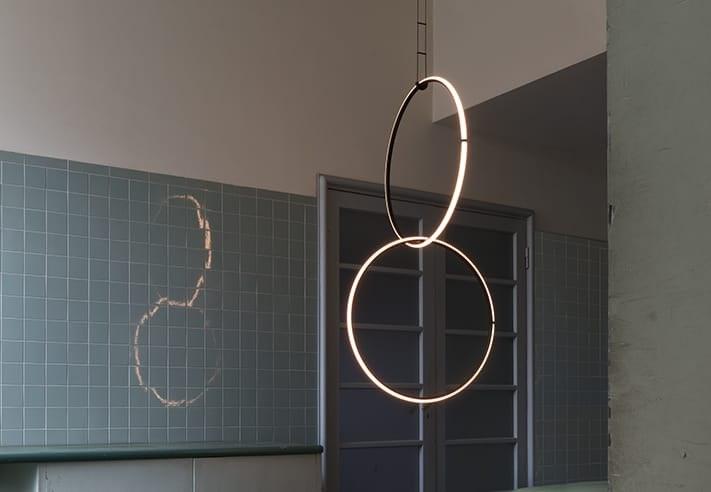 ARRANGEMENTS ROUND LED powder coated aluminium pendant lamp