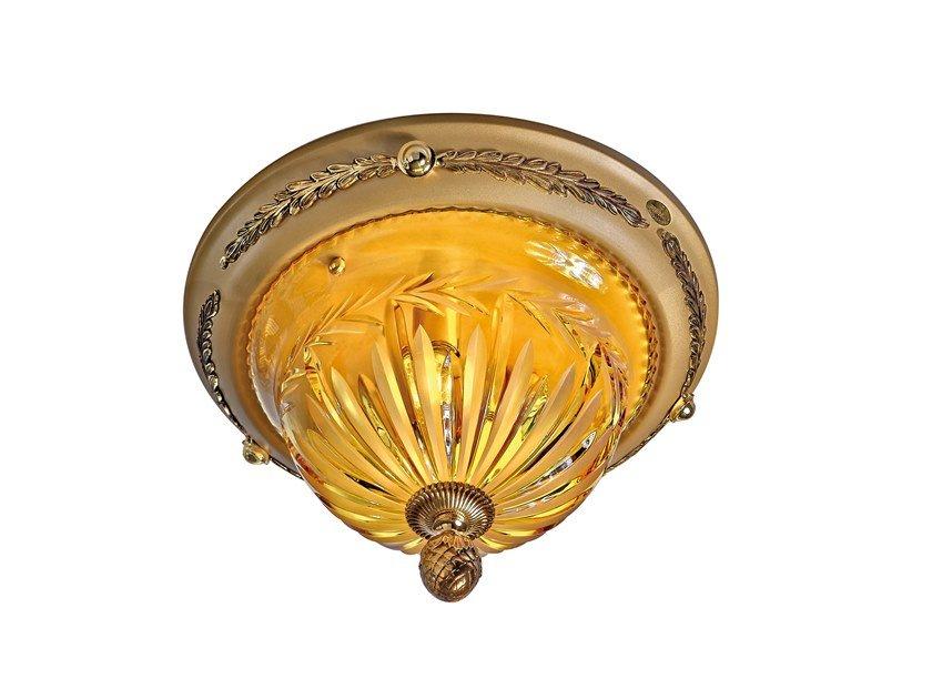 AMBER 430/PLP Sanded gold plated ceiling light with amber crystal AMBER 430/PLP Sanded gold plated ceiling light with amber crystal