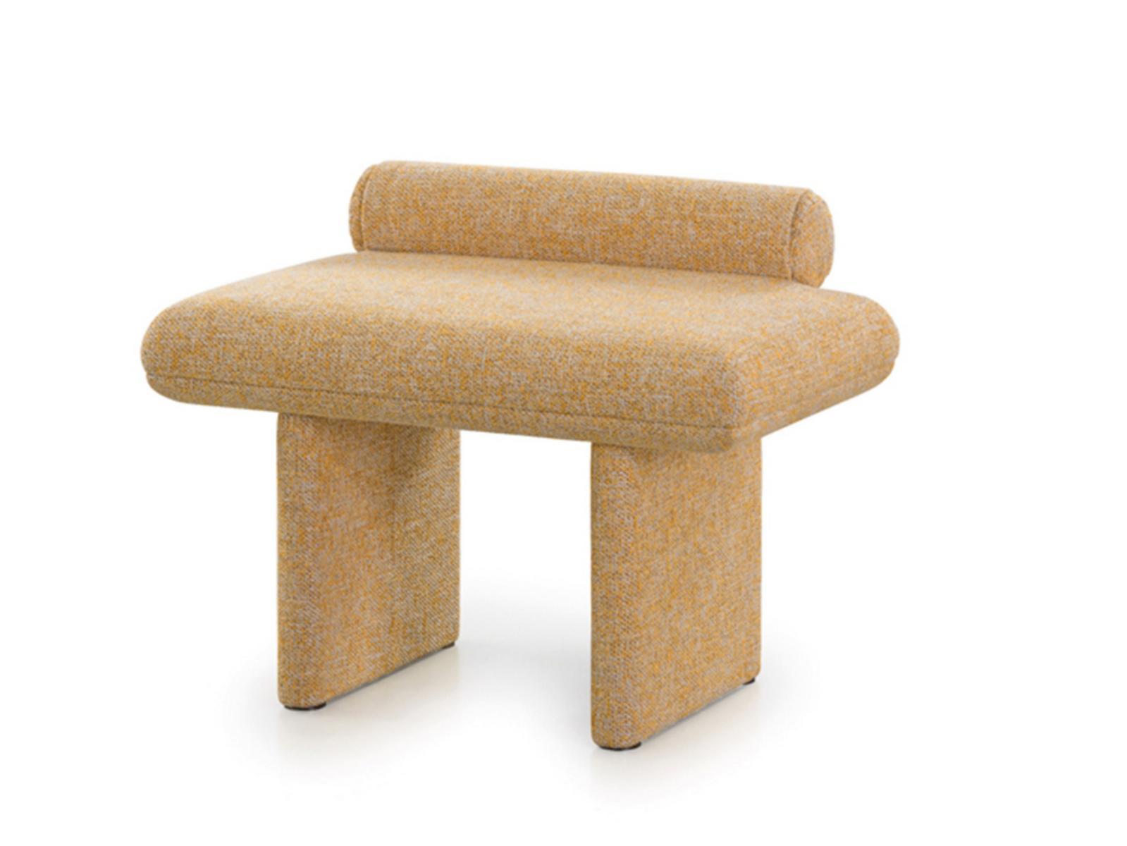 ZERO Low upholstered fabric stool