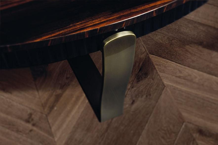 ARISTO M Round steel and wood coffee table