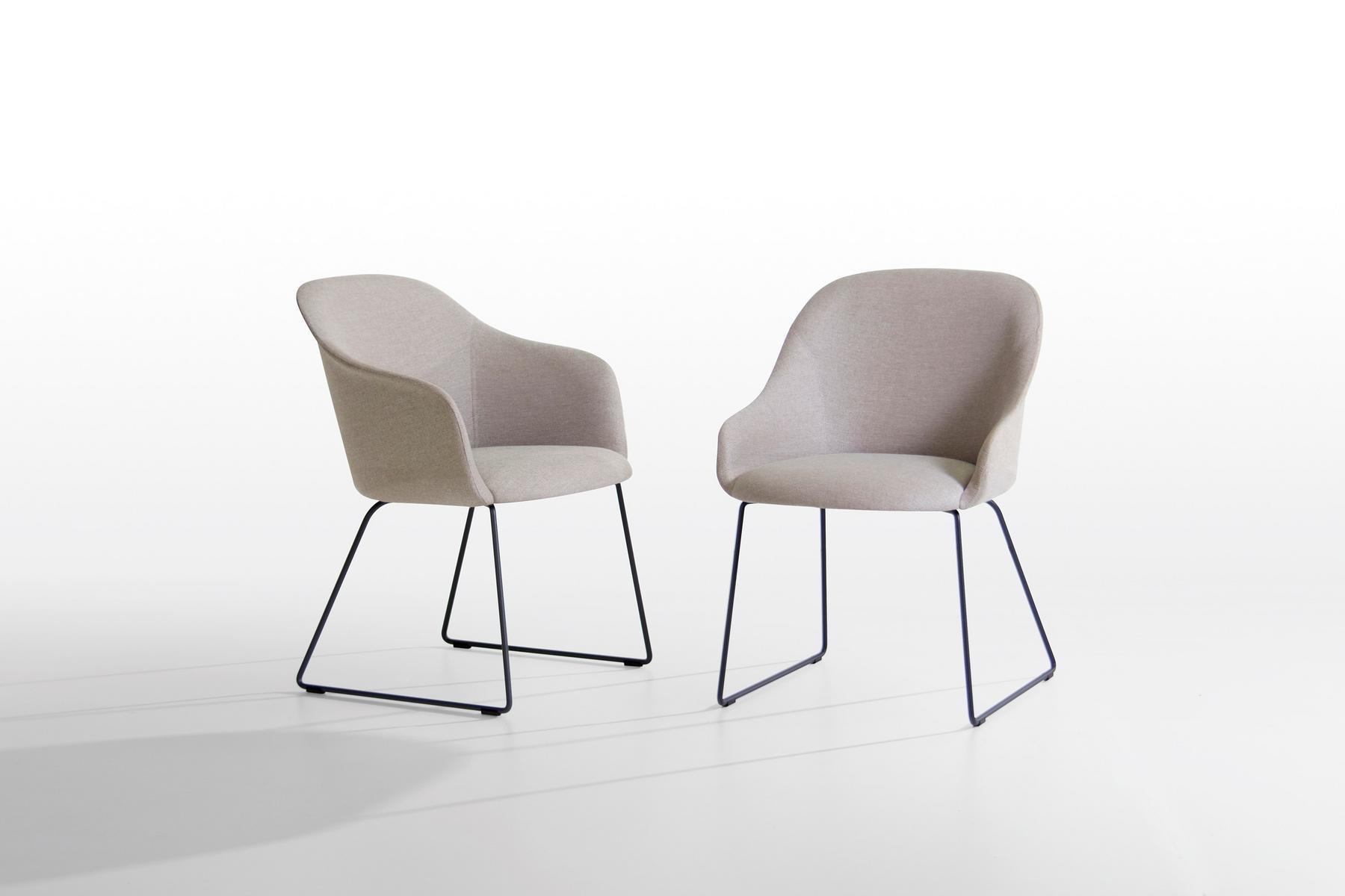 LYZ 918 PSLI Sled base fabric easy chair with armrests