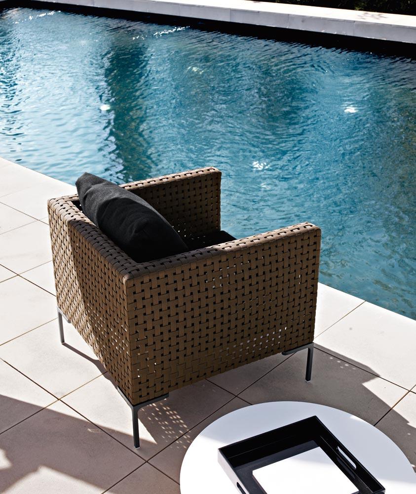 CHARLES OUTDOOR Polypropylene garden armchair with armrests