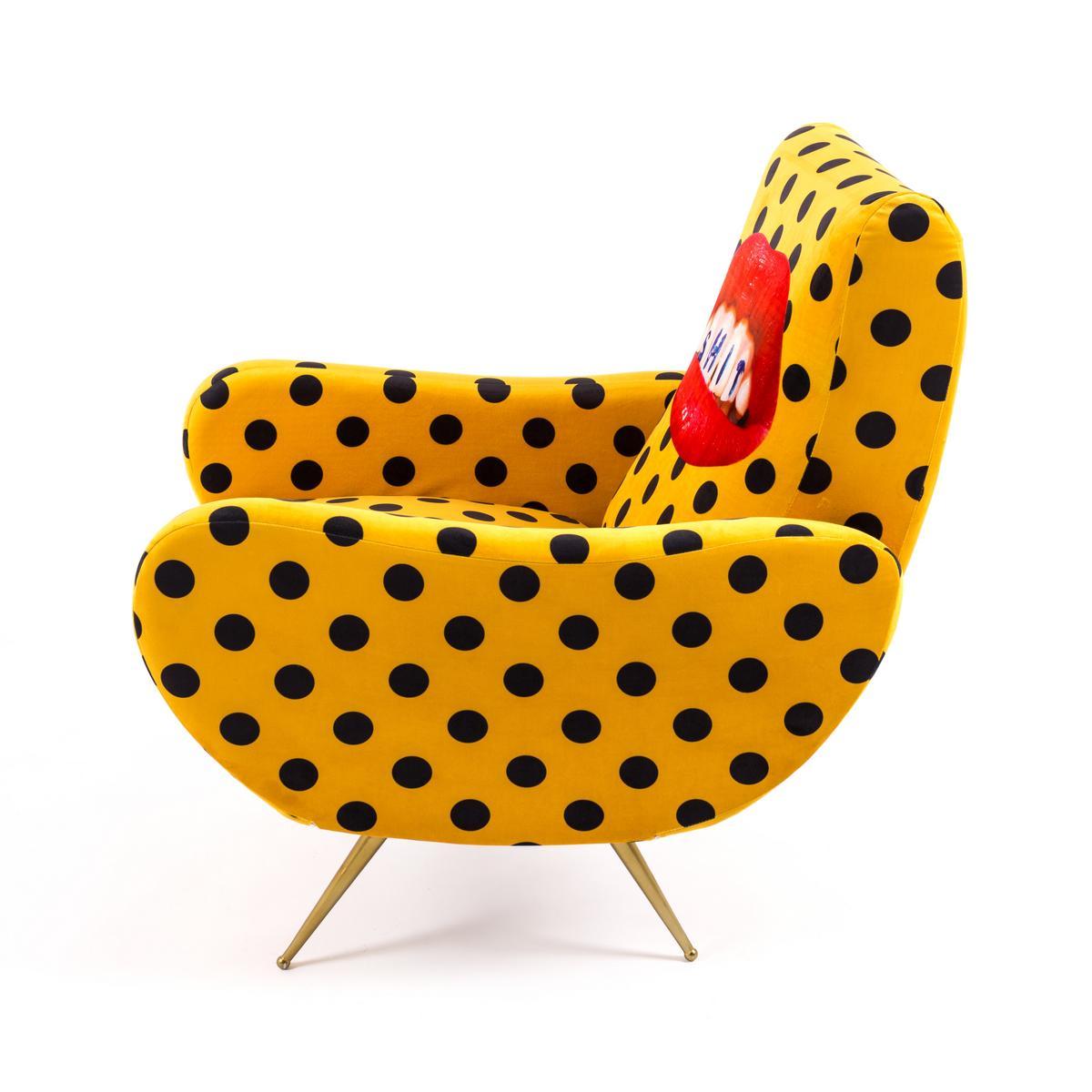 SHIT Fabric armchair with armrests