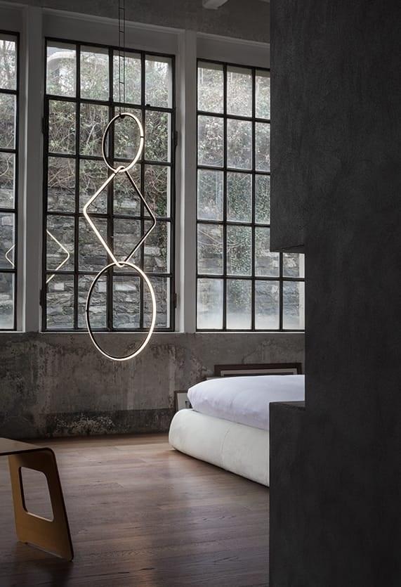 ARRANGEMENTS SQUARE LED powder coated aluminium pendant lamp