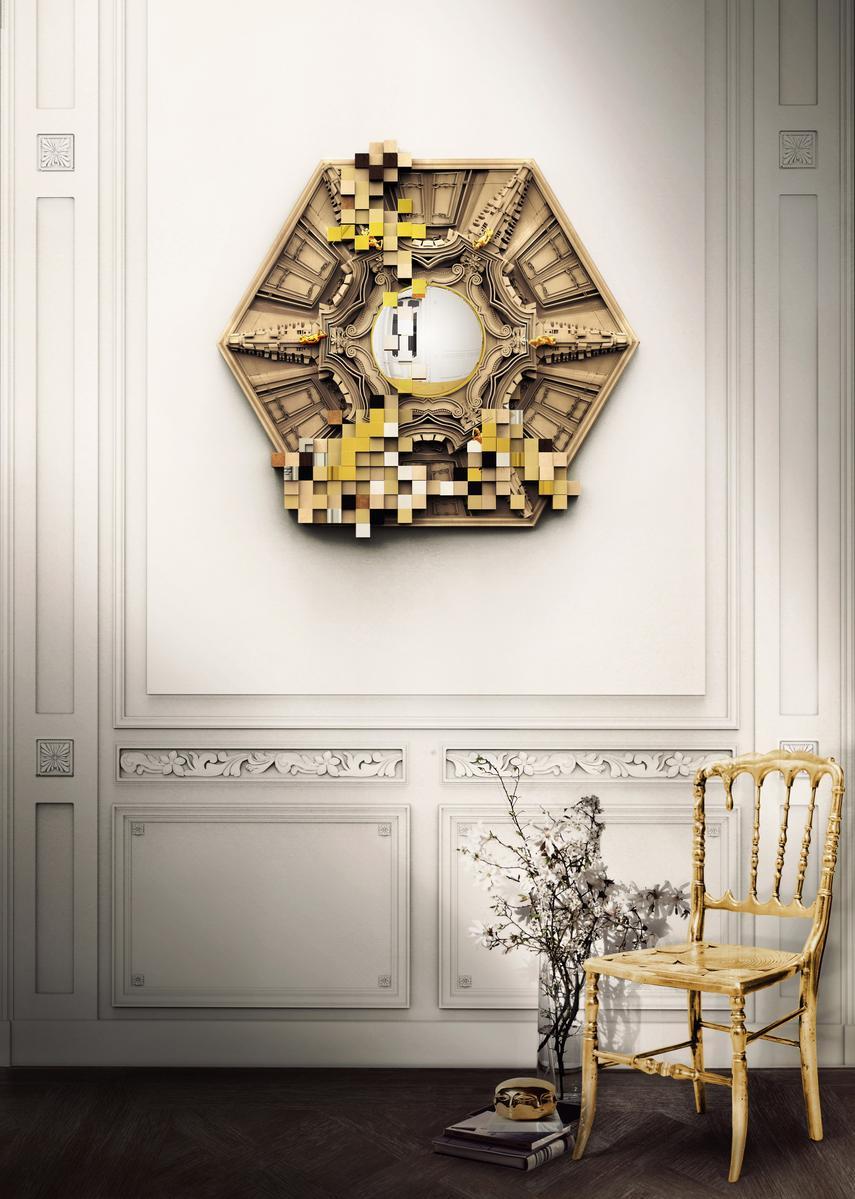 PICCADILLY Wall-mounted framed poplar mirror