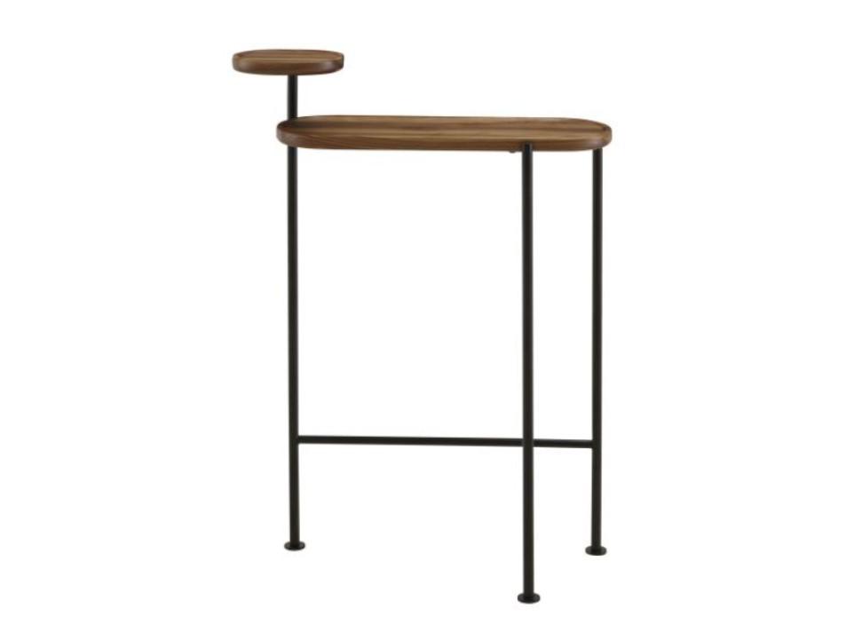 LOOMY Oval steel and wood console table