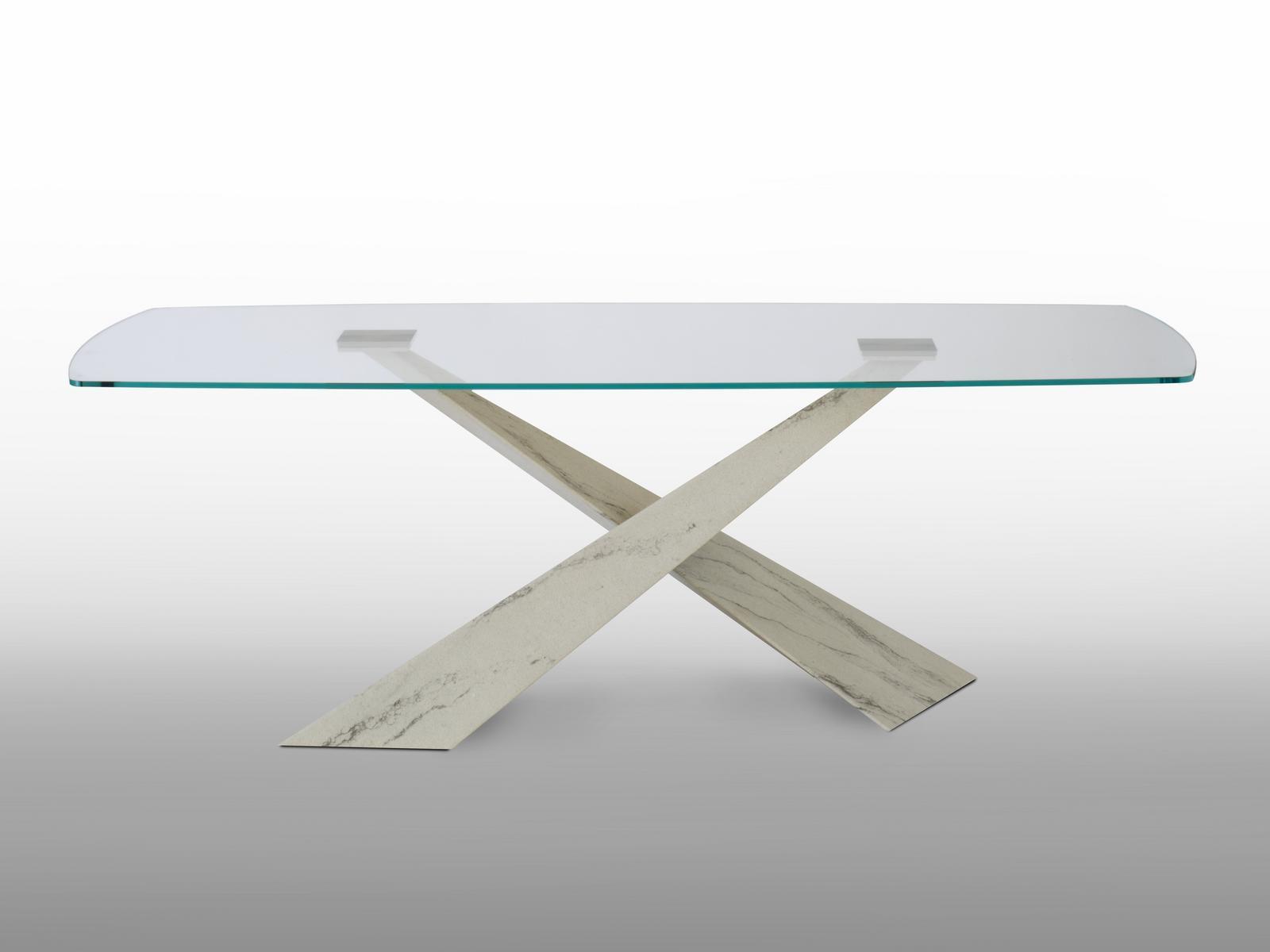 LIVING - STONE AND GLASS Rectangular crystal table