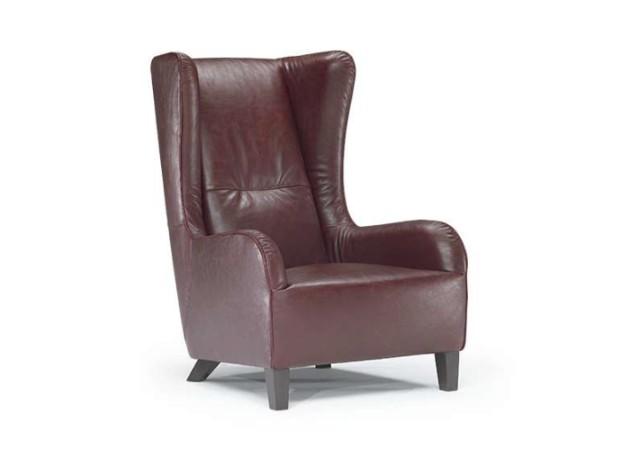 MARLENE Leather armchair with armrests