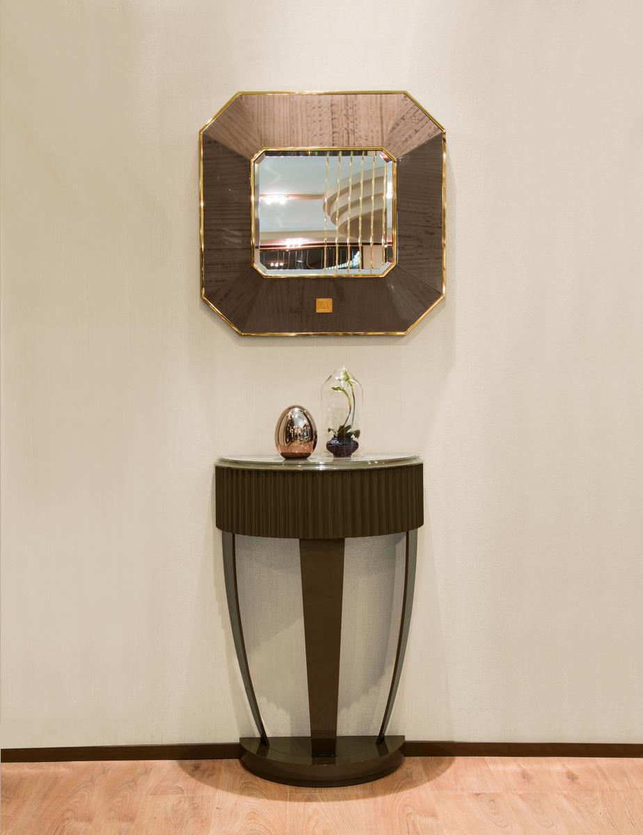JUPITER Wall mirror with frame in canaletto walnut