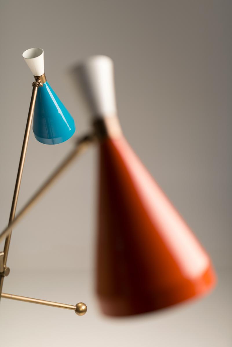 FLIPPER Brass and aluminium floor lamp